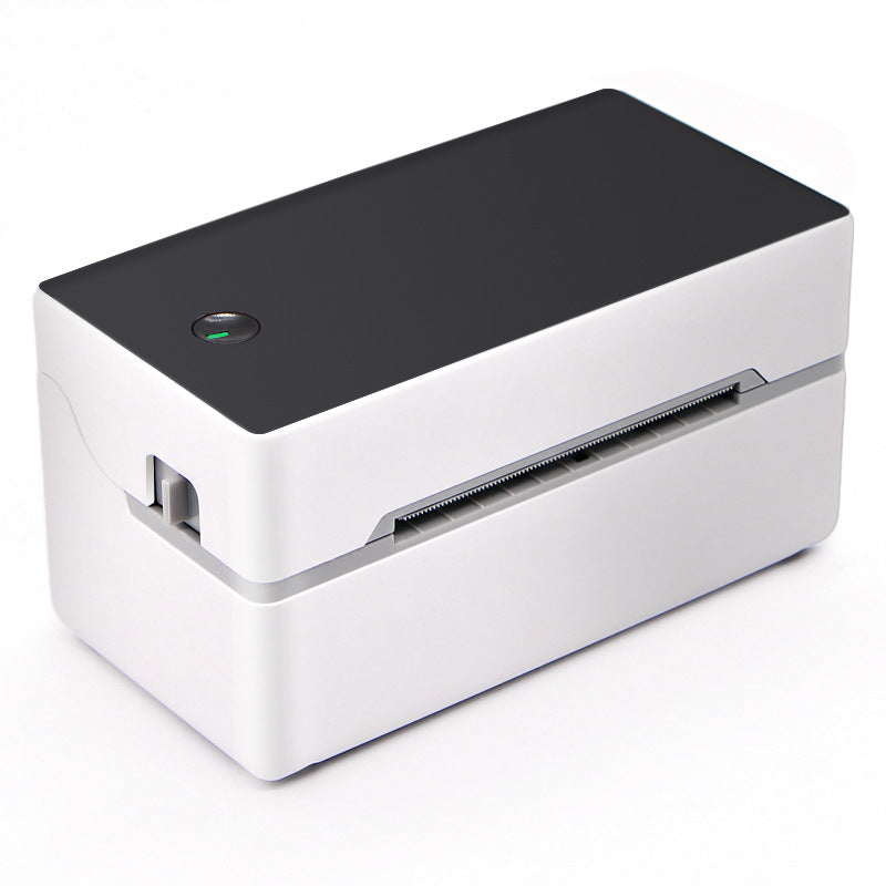Thermal label printer, front three-quarter view