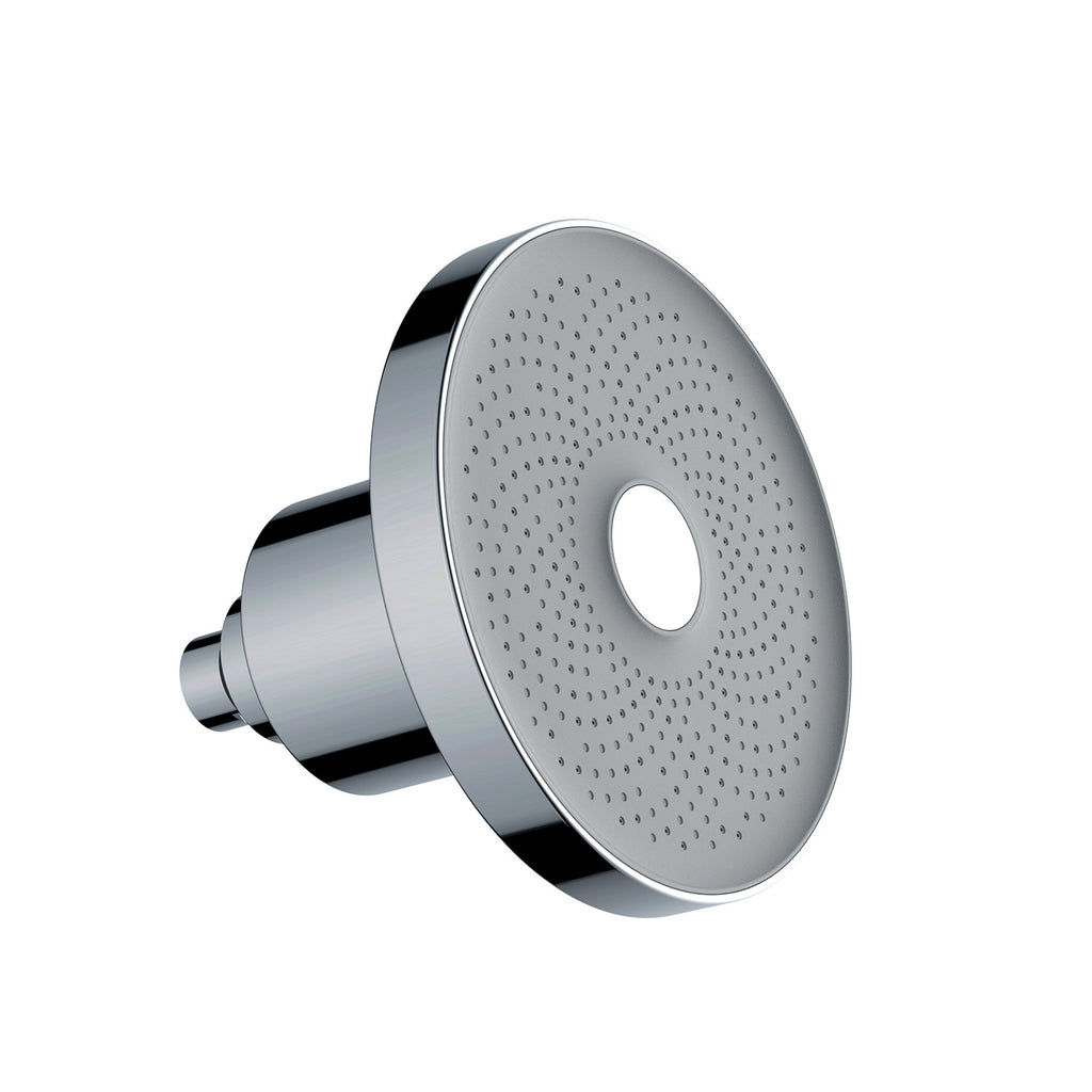 Chrome rainfall shower head, side